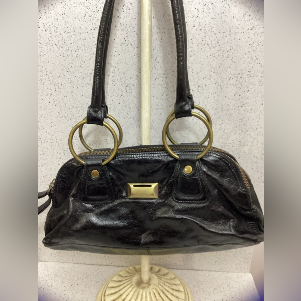 Latico Black Leather Shoulder Bag